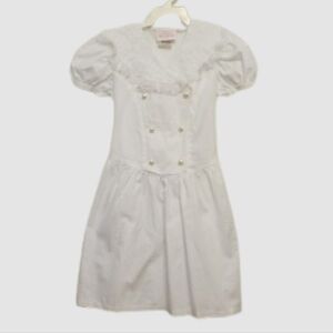 EUC VINTAGE Designer White Dress with Lace